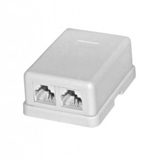 Πρίζα Τηλεφώνου Εξωτερική Αυτοκόλλητη 2 Εξόδου 6P4C 17-012